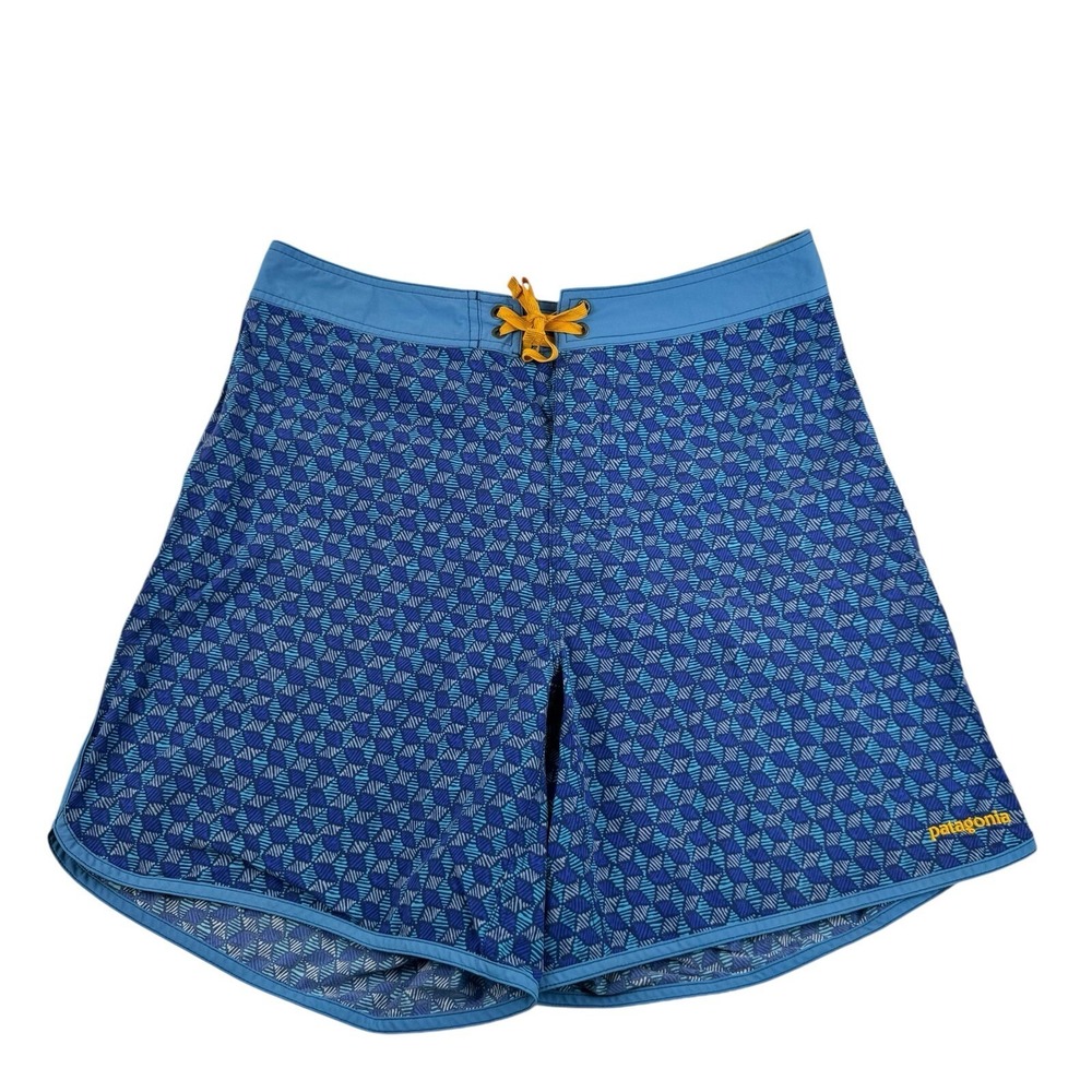 Patagonia Blue Patterned Mens Boardshort Size 34, 7.5 Inch Inseam